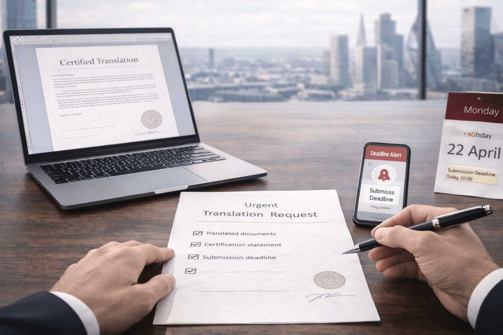 Checklist for sending documents for an urgent translation quote
