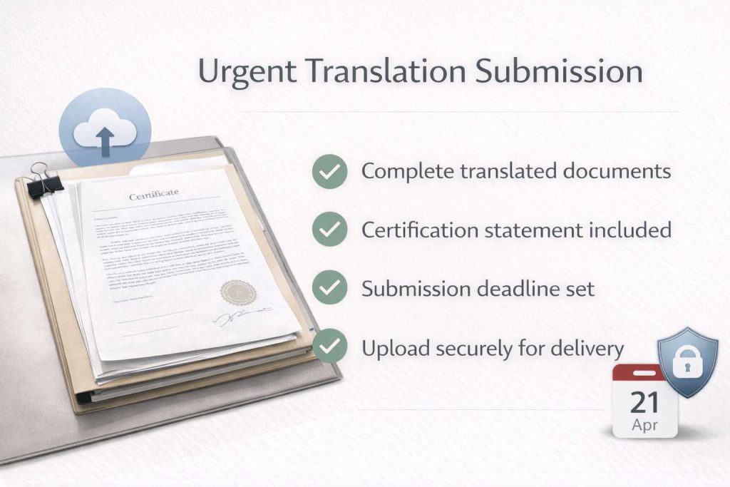 Deadline checklist for planning a smooth next day translated document submission