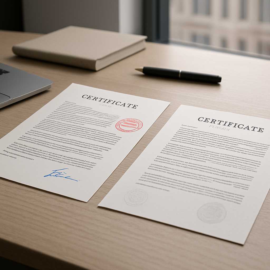 Create a professional 16:9 widescreen editorial image showing two versions of the same official docu