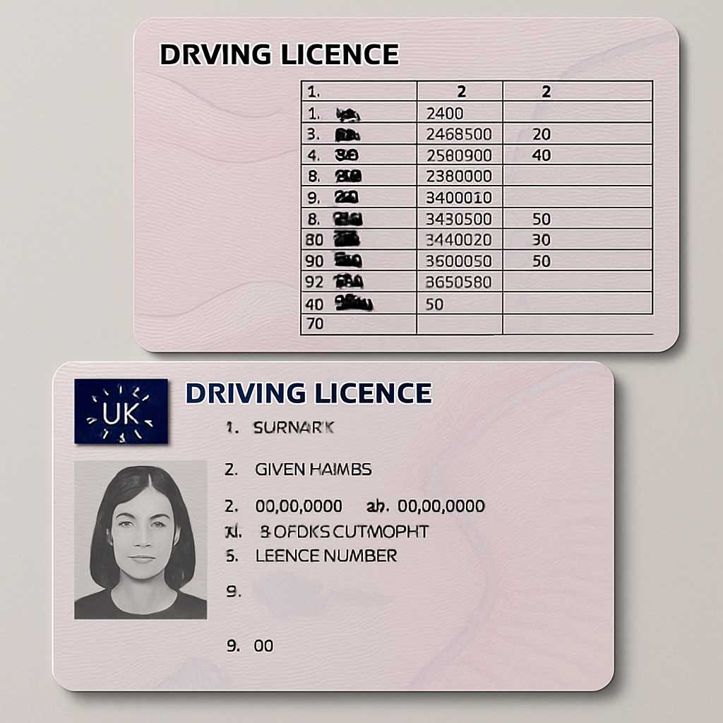 A detailed editorial photograph of a foreign driving licence displayed on a clean desk, showcasing b