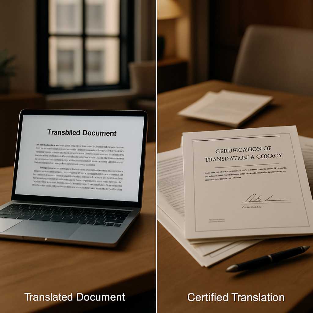 Create a detailed editorial image for a blog about the inadequacies of machine translation for offic