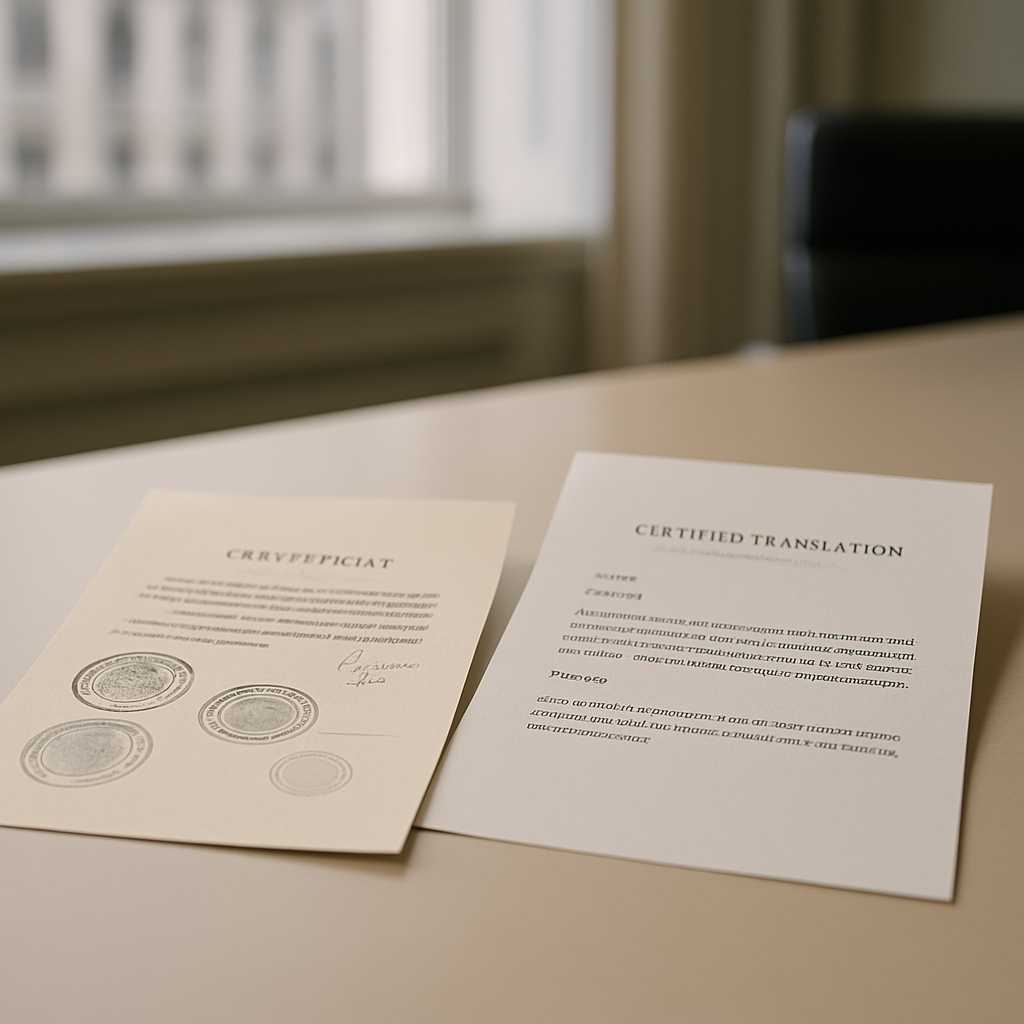 A high end editorial style hero image depicting two official documents on a clean desk in a London p